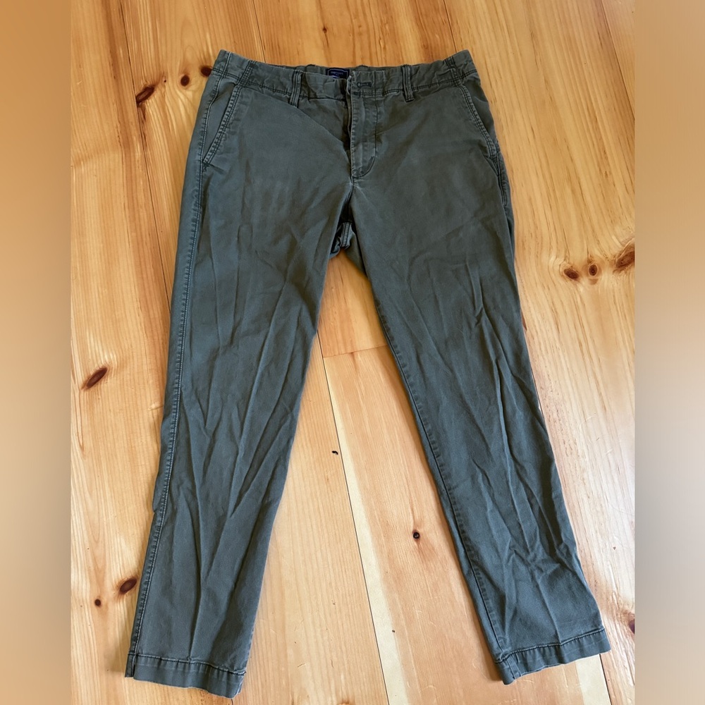 Gap Lived In Slim Stretch Khakis - Olive - 34/30